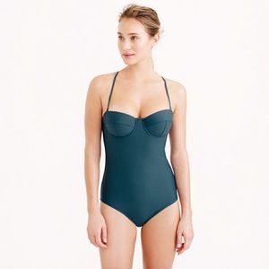 J. Crew one piece swimsuit with underwire cups, halter straps